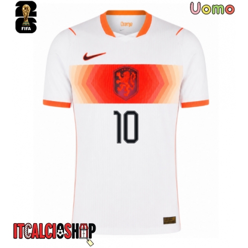 Paesi Bassi Memphis Depay #10 Seconda Maglia Mondiali 2026 Manica Corta